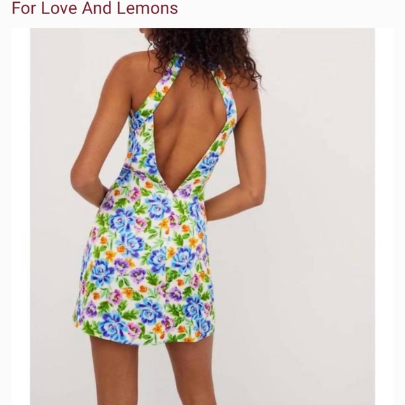 NEW FOR LOVE & LEMONS Lucy Mini Multicolor Dress Size Medium - Picture 2 of 10
